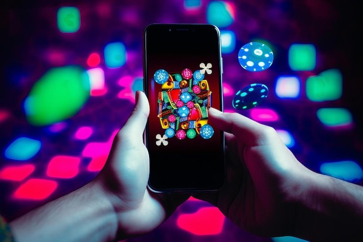 Tampilan promosi mobile dengan kontras tinggi